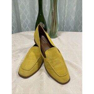 Franco Sarto Womens Suede Yellow Loafers Shoes 6 Medium